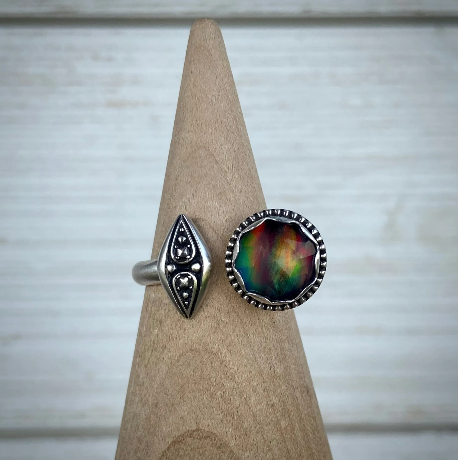 Crystal & Aurora Opal Ring