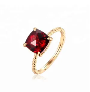 Cushion Cut Garnet Ring