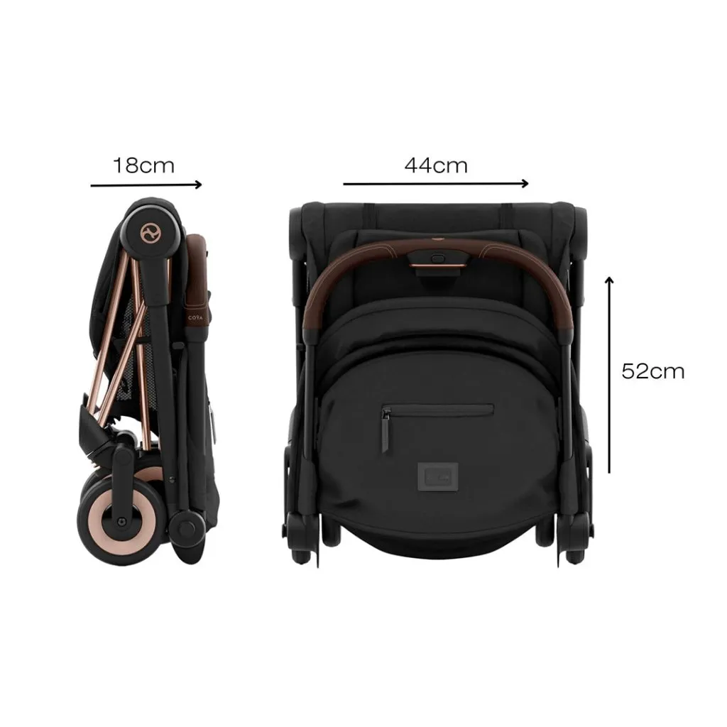 CYBEX COYA Ultra-compact Pushchair with Rose Gold Frame - Mirage Grey