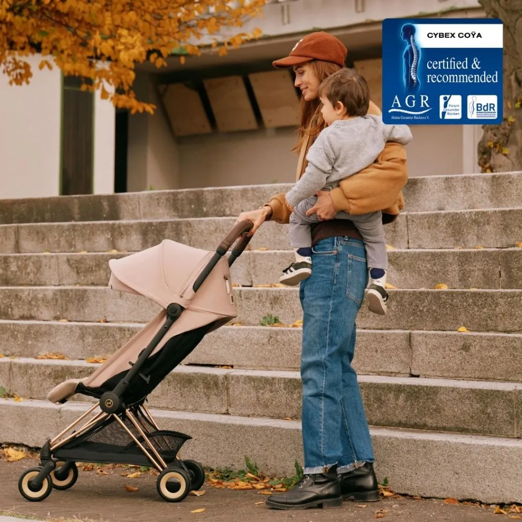 CYBEX COYA Ultra-compact Pushchair with Rose Gold Frame - Mirage Grey
