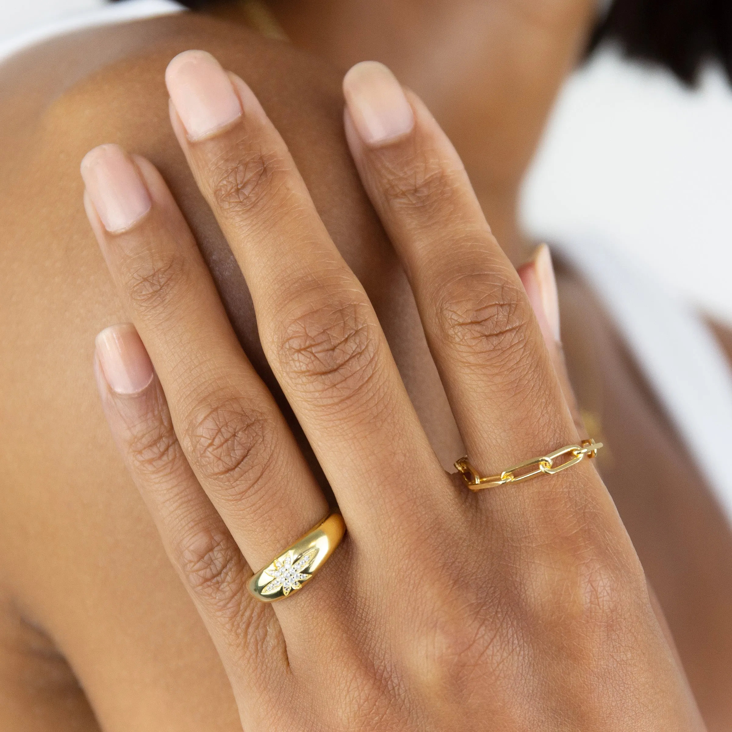 CZ Starburst Dome Ring