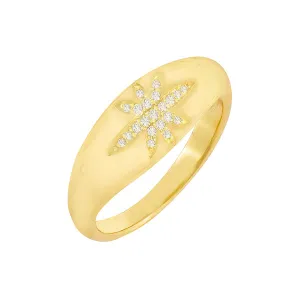 CZ Starburst Dome Ring