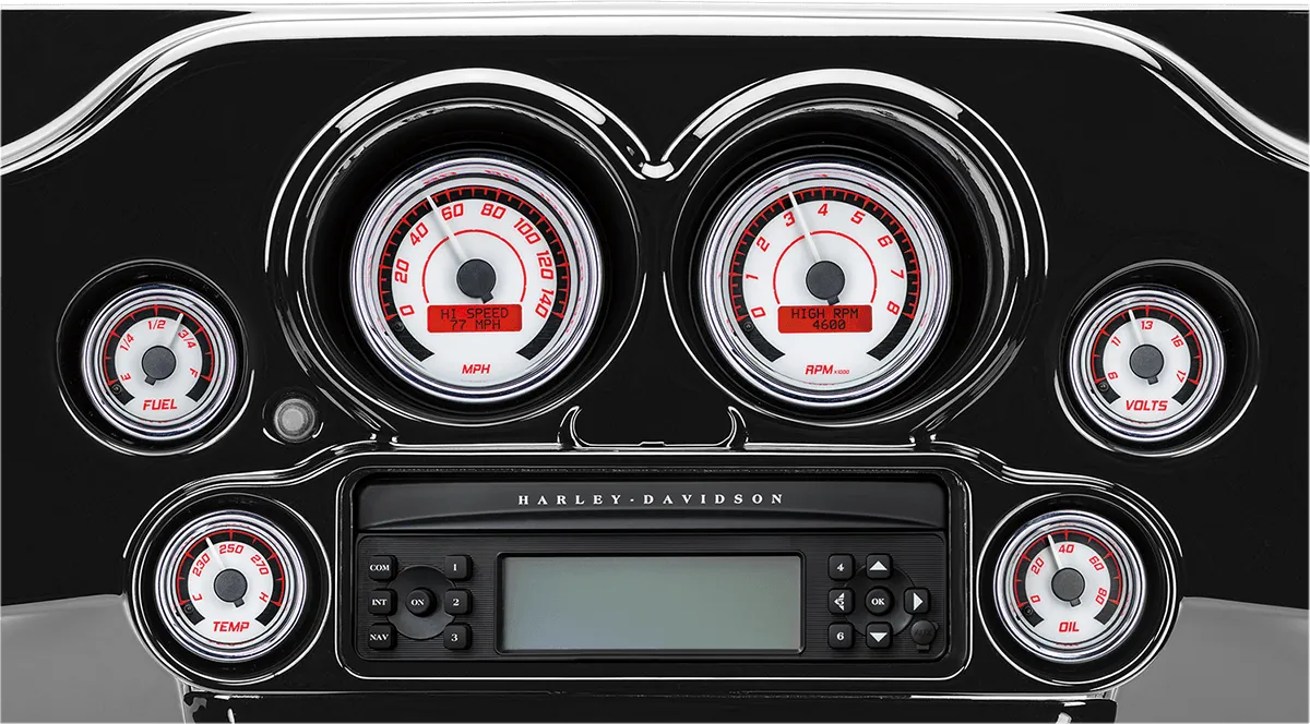 Dakota Digital MVX-8204-KG-K MVX-8K Analog/Digital Plug-In Instrumentation Two-Gauge Kit - Black/Gray Background - Black Bezel