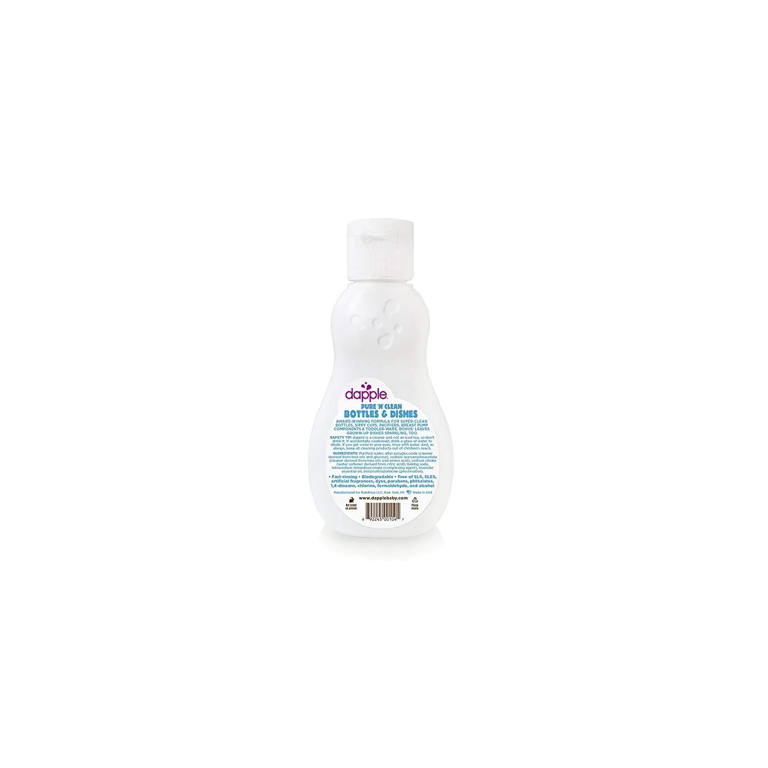 Dapple Baby Bottle & Dish Liquid Travel Size Lavender 3oz