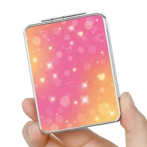 dcdcee Pocket Mirror, Small Travel Mirror with Magnification, Portable Double-Sided Magnifying Cosmetic Mirror for Daily (Glittering)