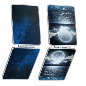 dcdcee Pocket Mirror, Small Travel Mirror with Magnification, Portable Double-Sided Magnifying Cosmetic Mirror for Daily (Starry Sky Series)