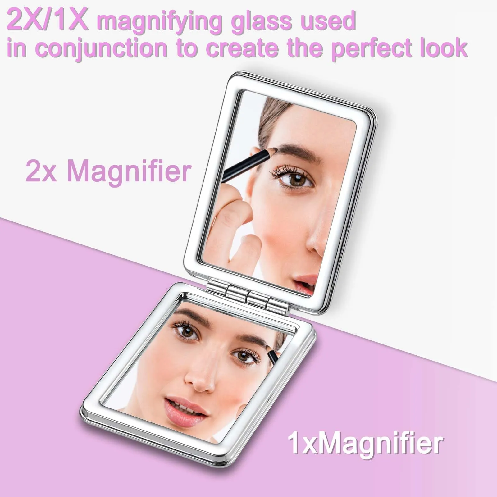 dcdcee Pocket Mirror, Small Travel Mirror with Magnification, Portable Double-Sided Magnifying Cosmetic Mirror for Daily (Starry Sky Series)