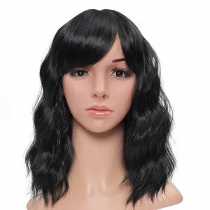 Deluxe Shoulder Length Loose Wave Black Wig