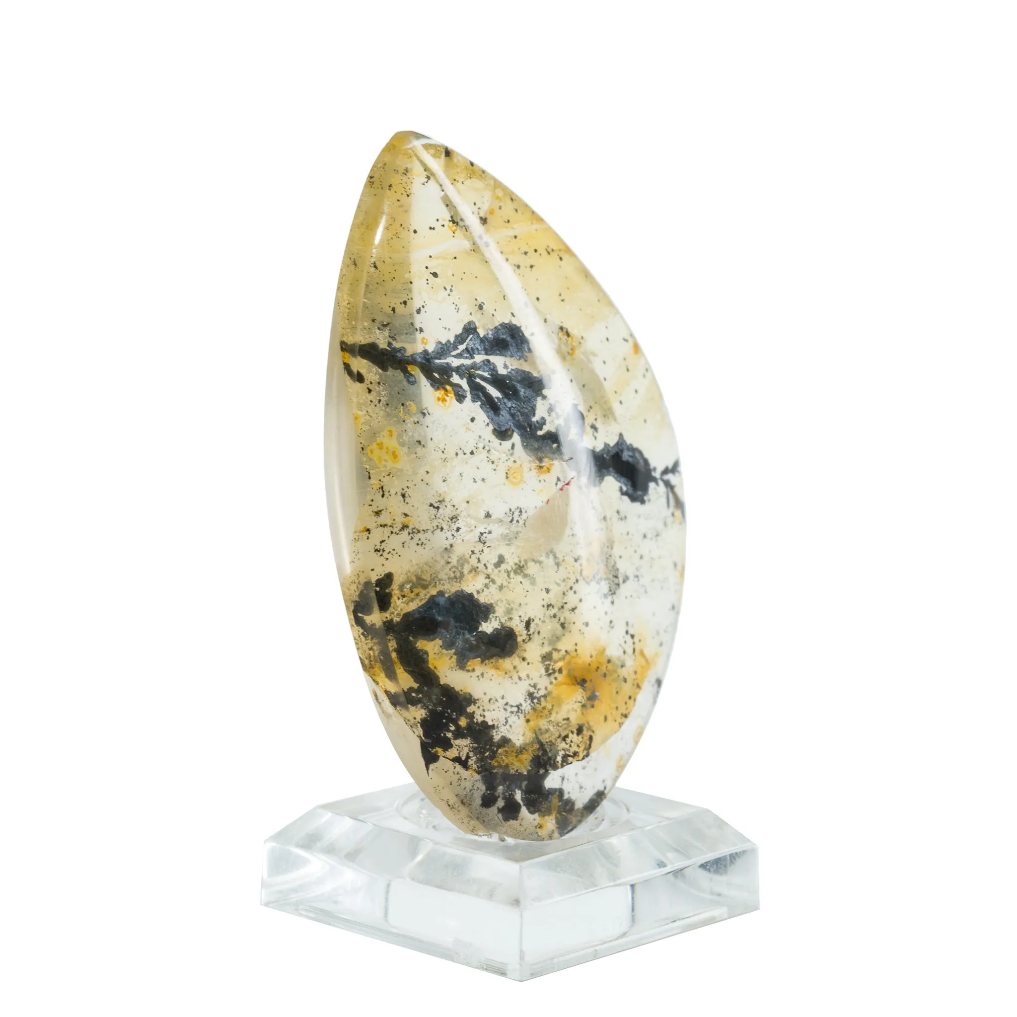 Dendritic Quartz 45.2mm 76.15 Carat Polished Crystal Cabochon