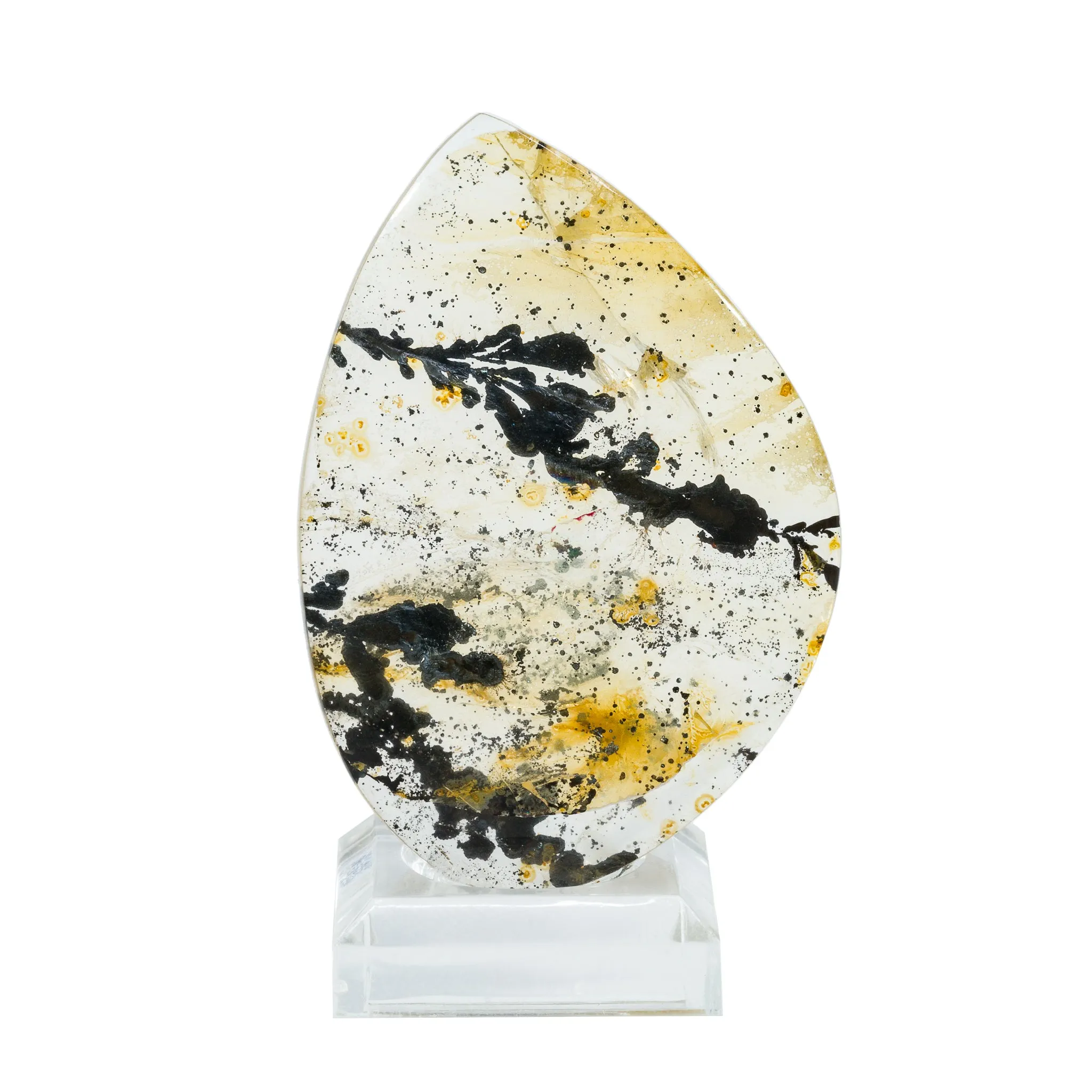 Dendritic Quartz 45.2mm 76.15 Carat Polished Crystal Cabochon
