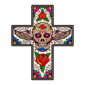 Dia de los Muertos Sugar Skull Angel Wings Graphic Decal