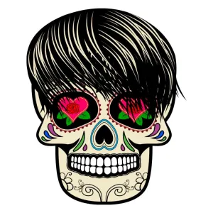 Dia de los Muertos Sugar Skull Punk Rocker Graphic Decal