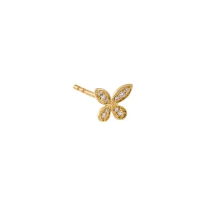 Diamond Butterfly Stud Earring 14K