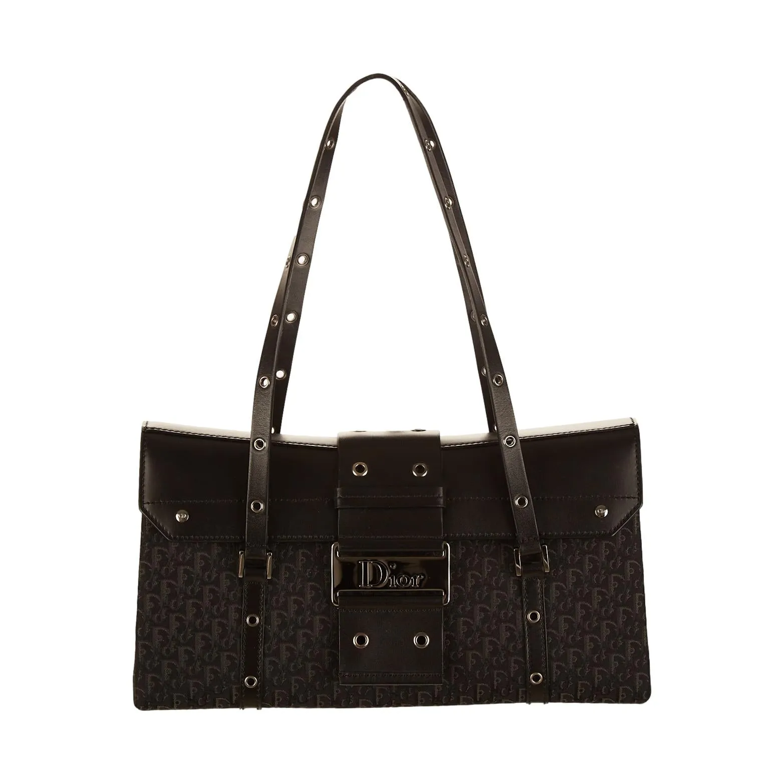 Dior Black Logo Street Chic Shoulder Bag