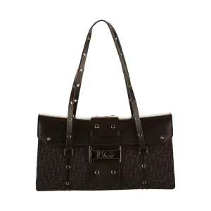 Dior Black Logo Street Chic Shoulder Bag