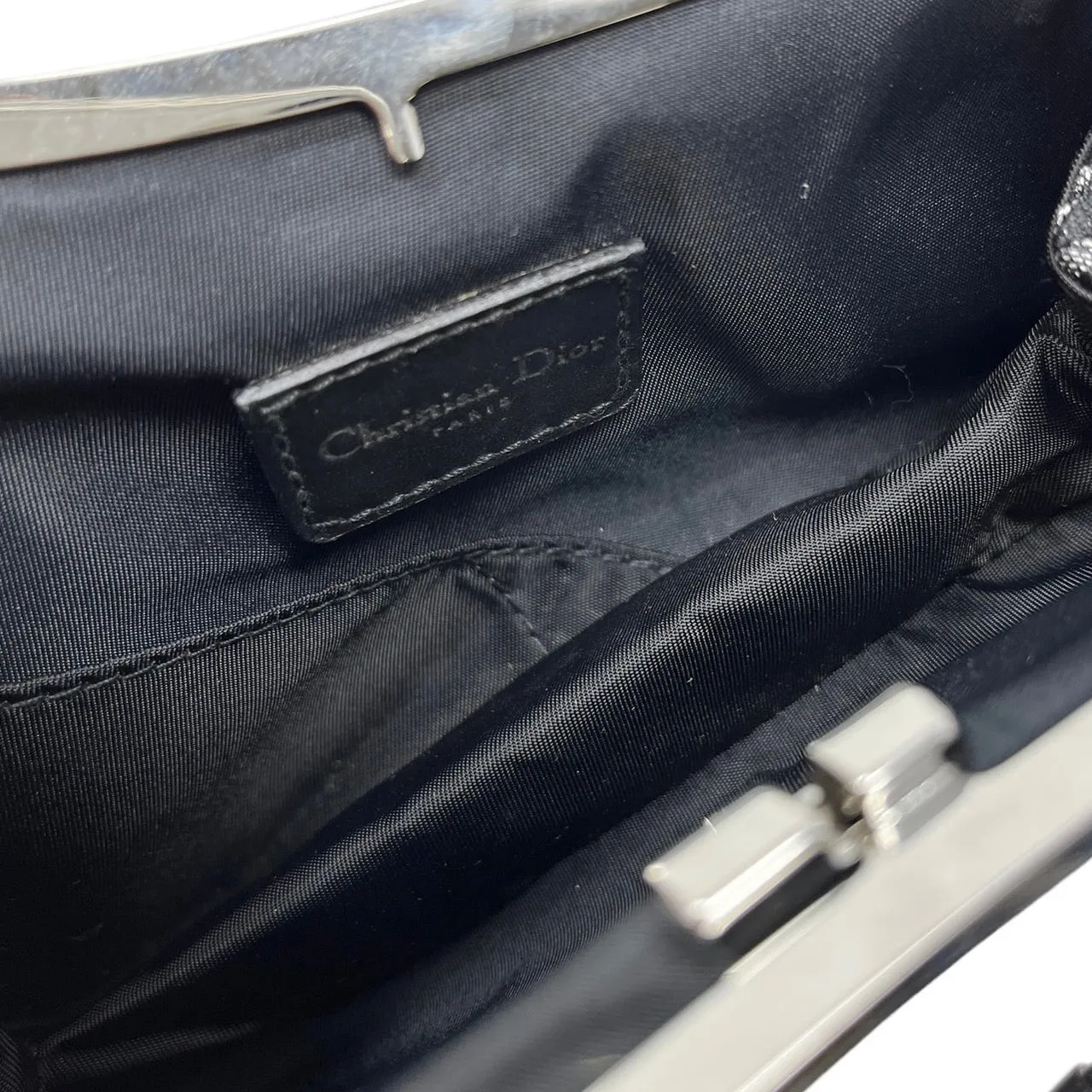 Dior Black Satin Mini Saddle Bag