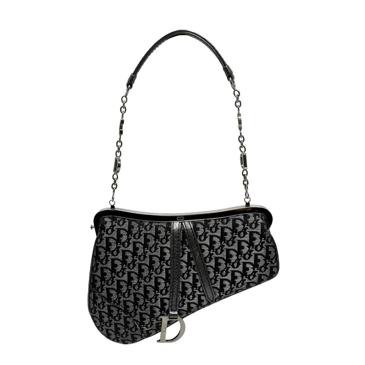 Dior Black Satin Mini Saddle Bag