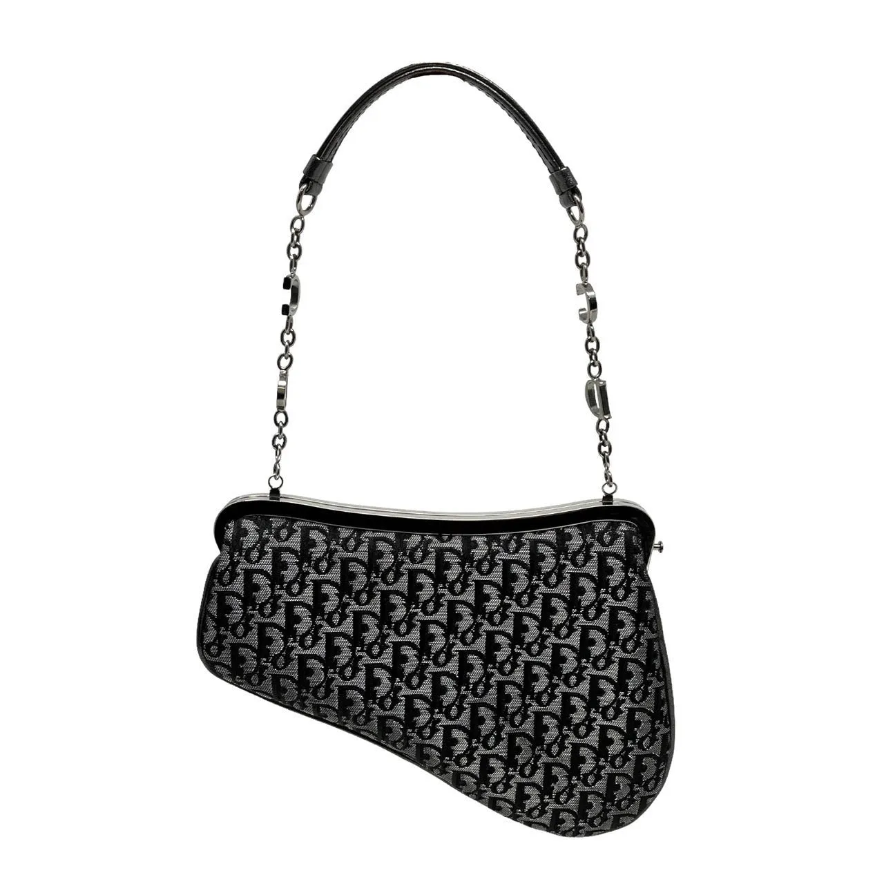 Dior Black Satin Mini Saddle Bag