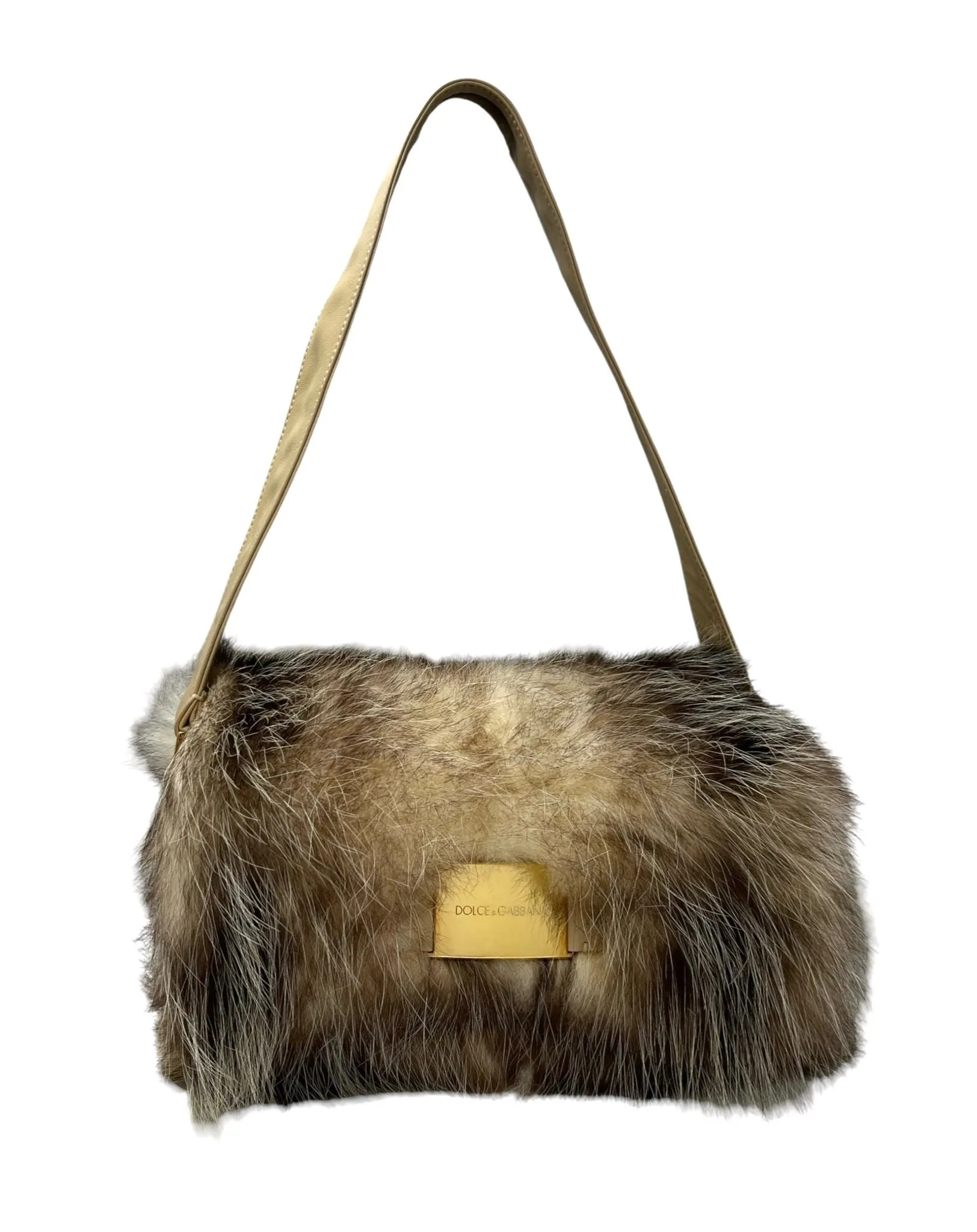 Dolce & Gabbana Brown Fur Shoulder Bag
