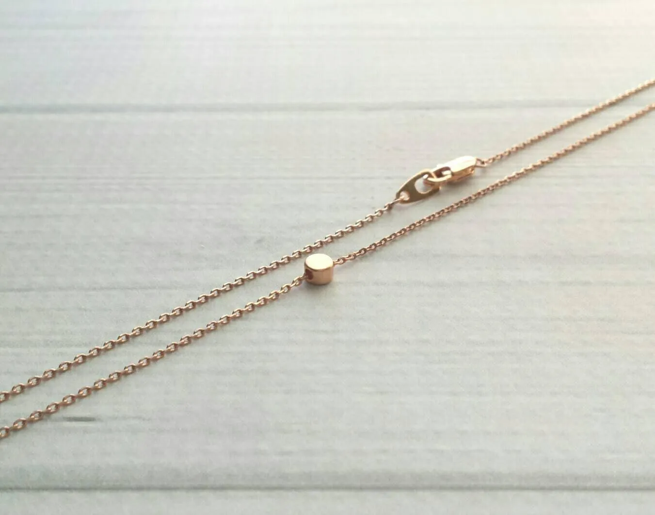 Dot Necklace - rose gold dot necklace, tiny circle necklace, tiny round charm necklace, small circle necklace, small round pendant, cylinder