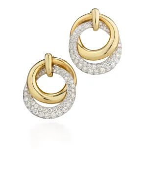 Double Hoop Earrings, Polished Gold