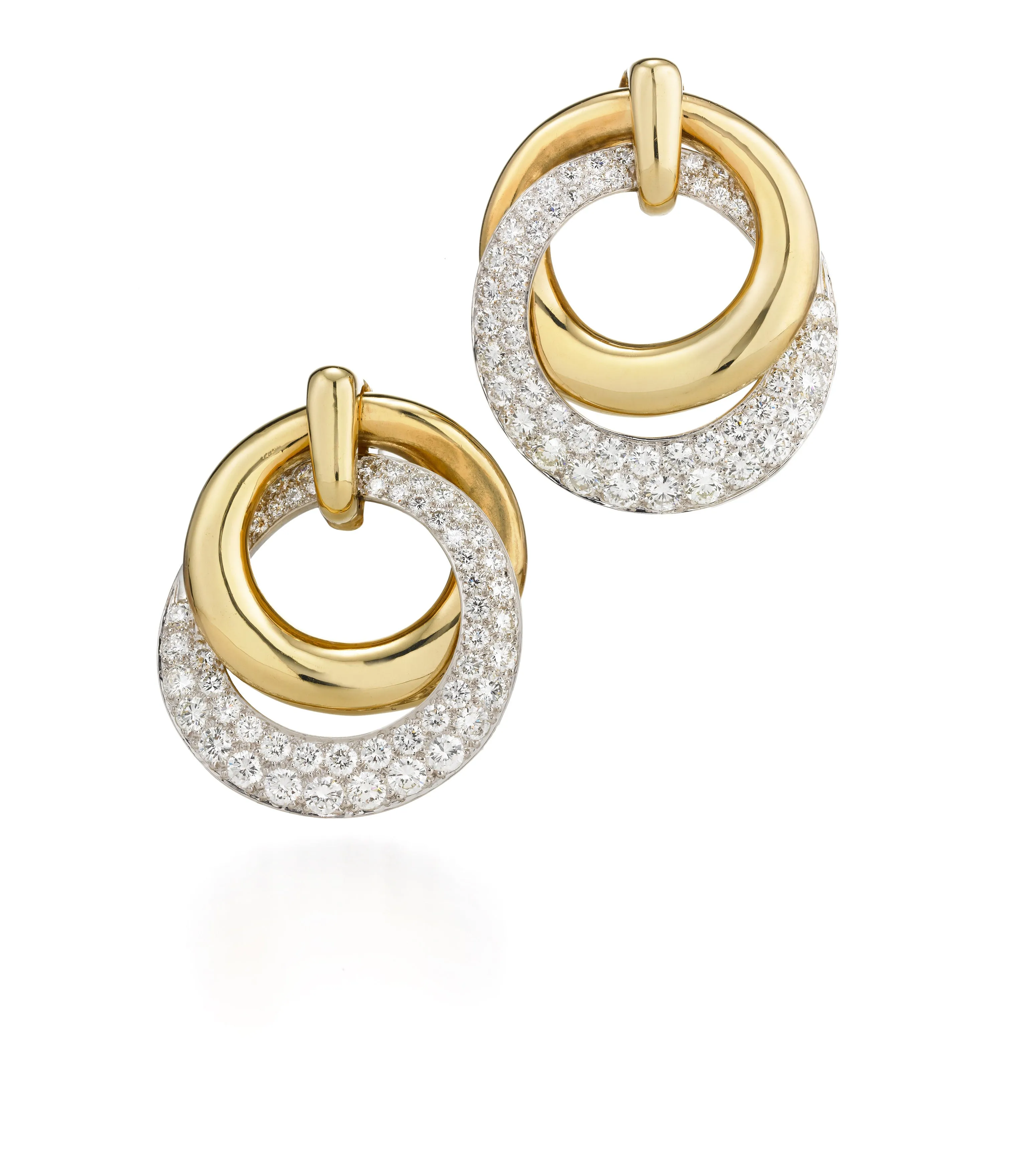 Double Hoop Earrings, Polished Gold