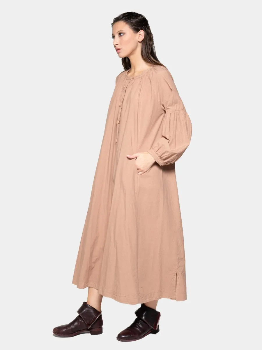 Drop Shoulder Balloon Sleeve Maxi Dress
