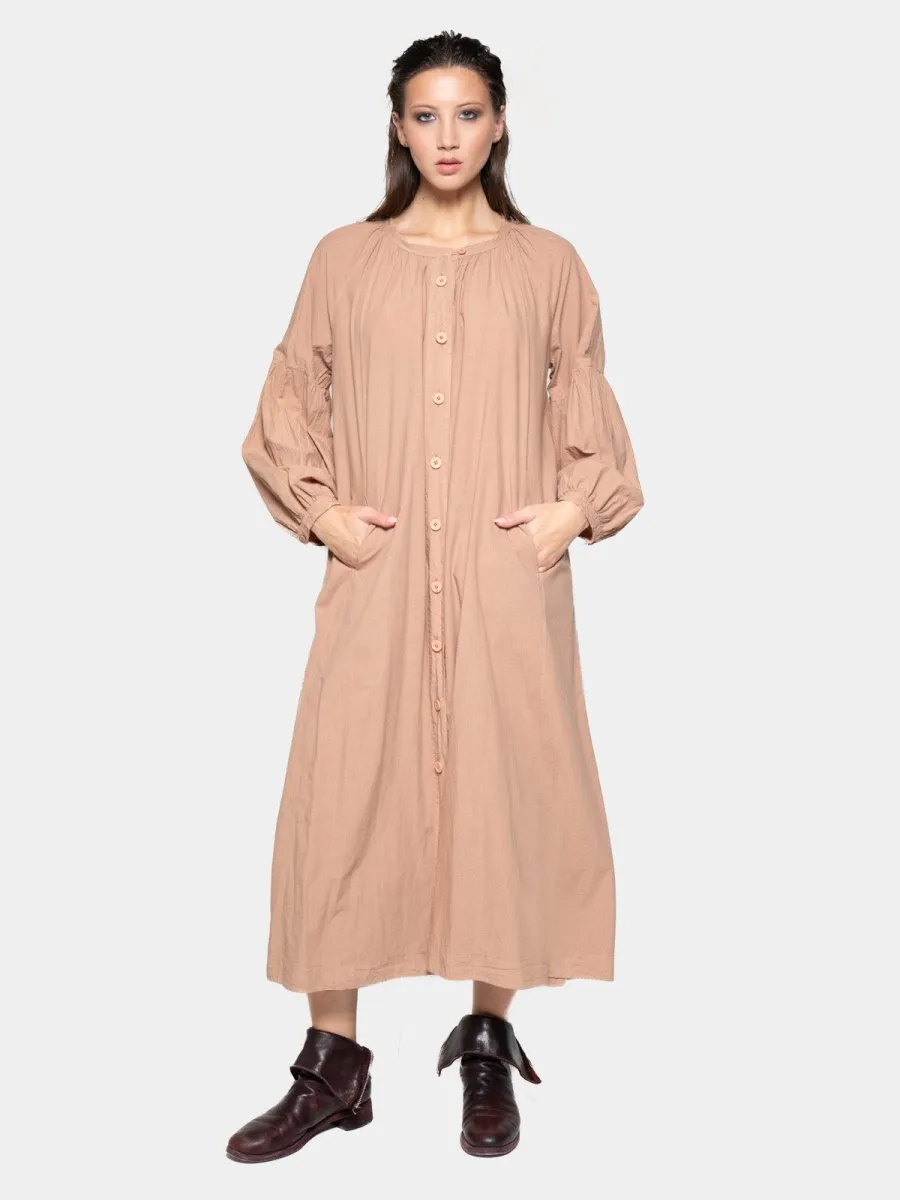 Drop Shoulder Balloon Sleeve Maxi Dress