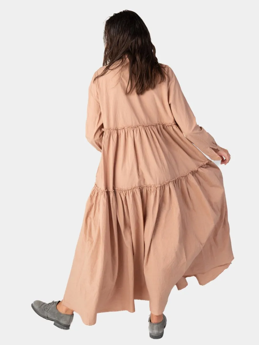 Drop Shoulder Balloon Sleeve Maxi Dress