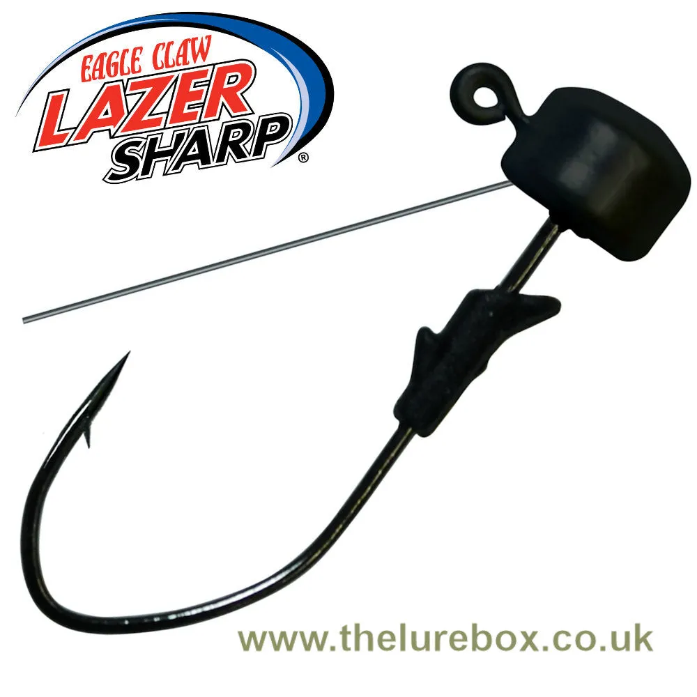 Eagle Claw Lazer Sharp Pro V Finesse Weedless Ned Jig Heads - Black