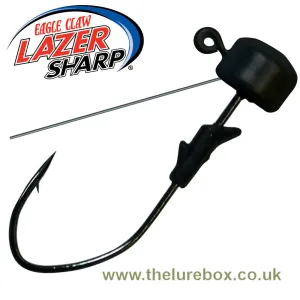 Eagle Claw Lazer Sharp Pro V Finesse Weedless Ned Jig Heads - Black
