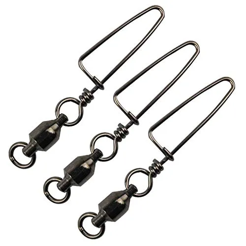 Easy Catch 10 Pack High-Strength Fishing Ball Bearing Swivel with Coastlock Snap, Strong Welded Ring for Saltwater Fishing-18Lb to 350Lb (100% Copper Stainless Steel)(Size 0 0 (18lb) 10Pack)