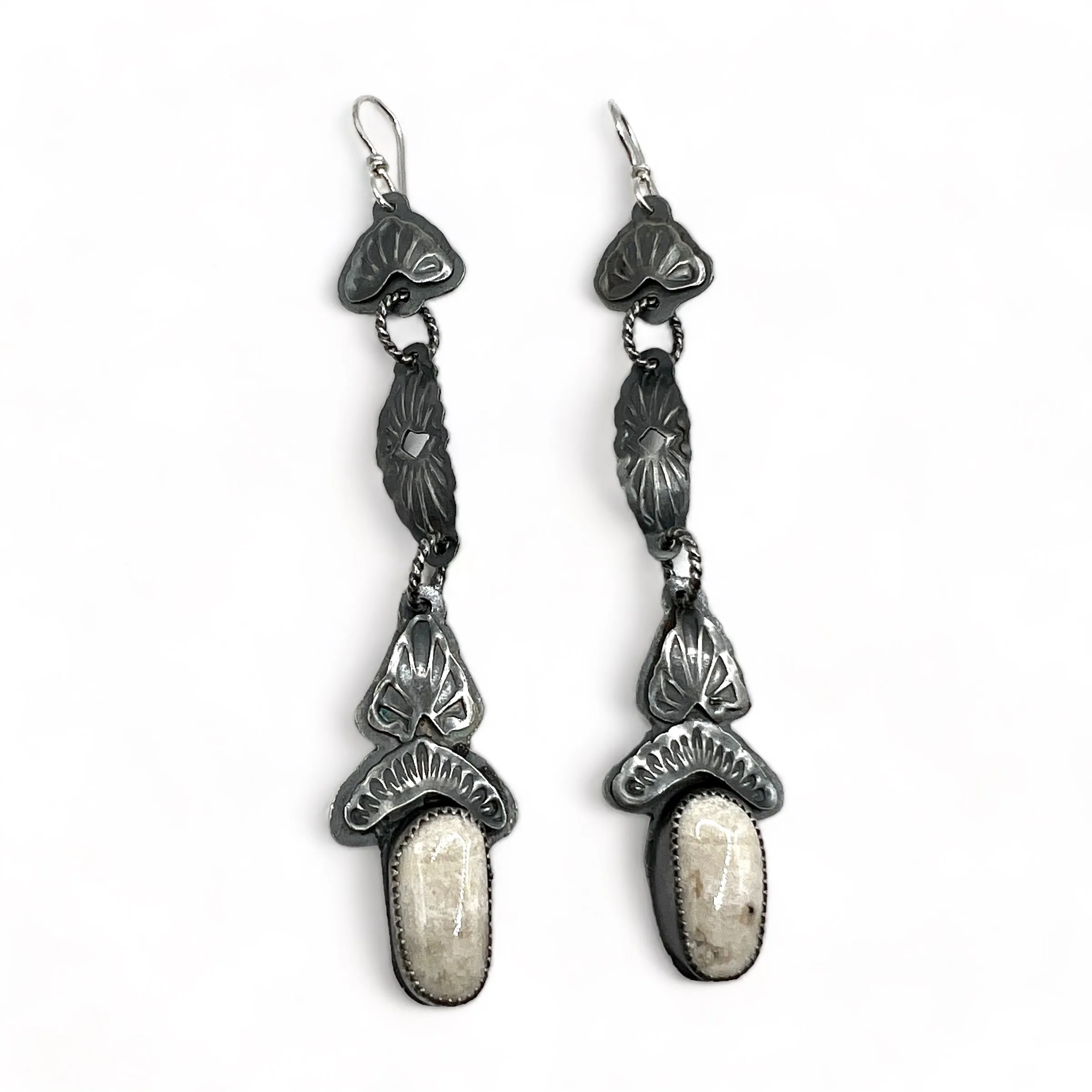 Easy Rider Earrings in White Buffalo Turquoise