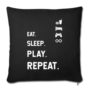 Eat Sleep Play Repeat Throw Pillow Cover