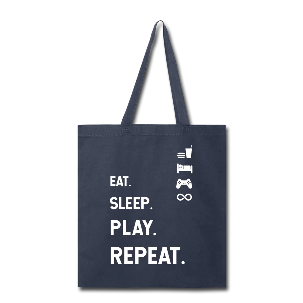 Eat Sleep Play Repeat Tote Bag