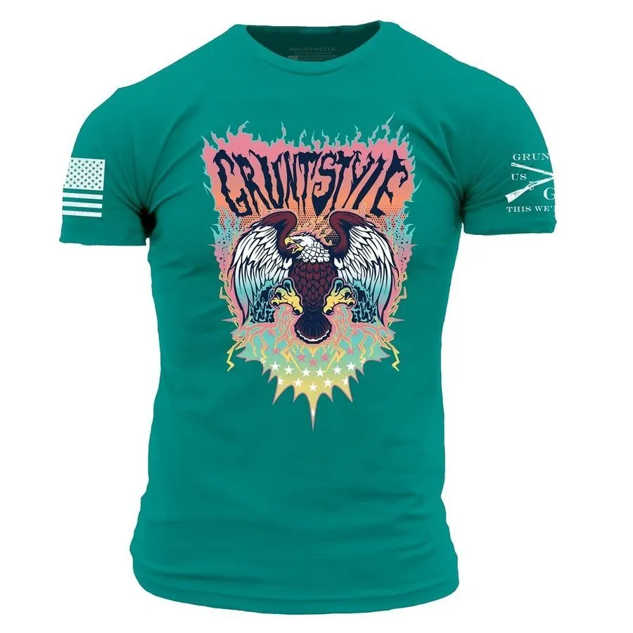 Electric Eagle T-Shirt - Heather Aqua