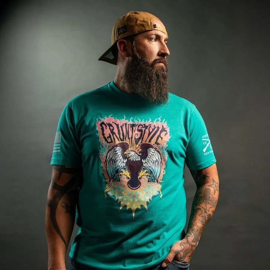 Electric Eagle T-Shirt - Heather Aqua