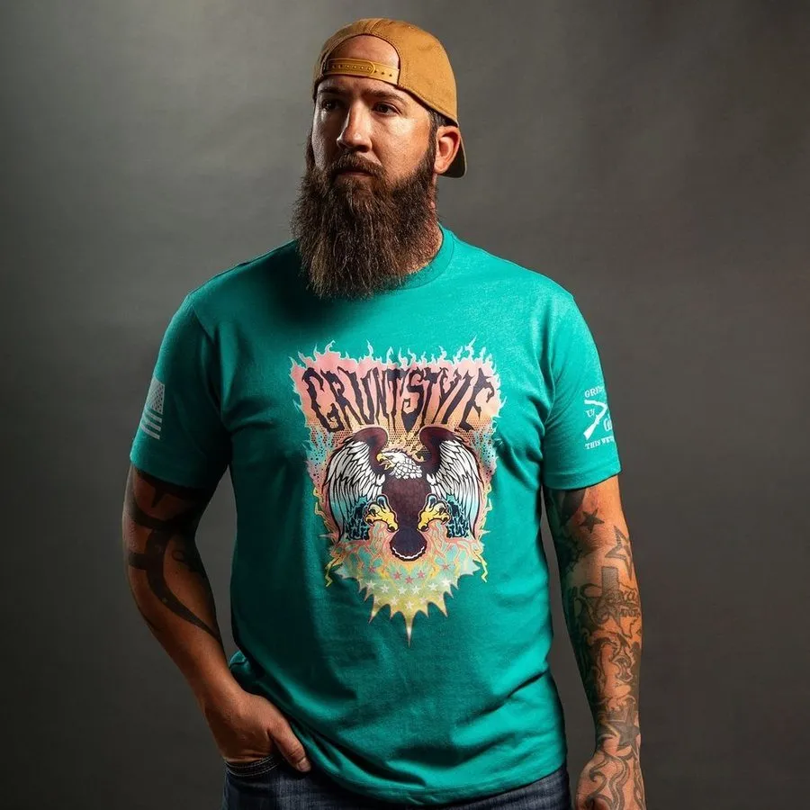 Electric Eagle T-Shirt - Heather Aqua