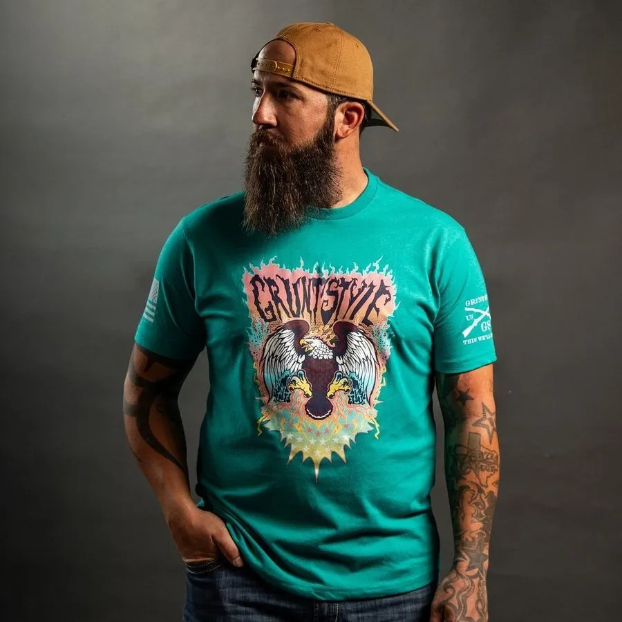 Electric Eagle T-Shirt - Heather Aqua
