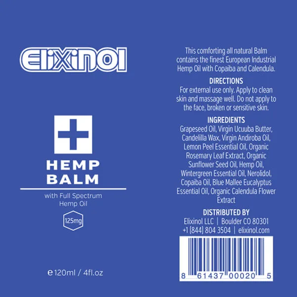 Elixinol Balm Full Spectrum Hemp 125mg