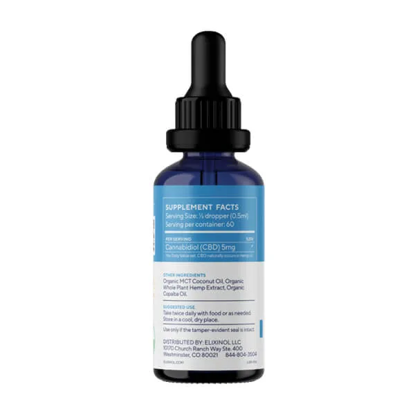 Elixinol Certified Organic Balance Hemp Extract Natural Tincture 300mg