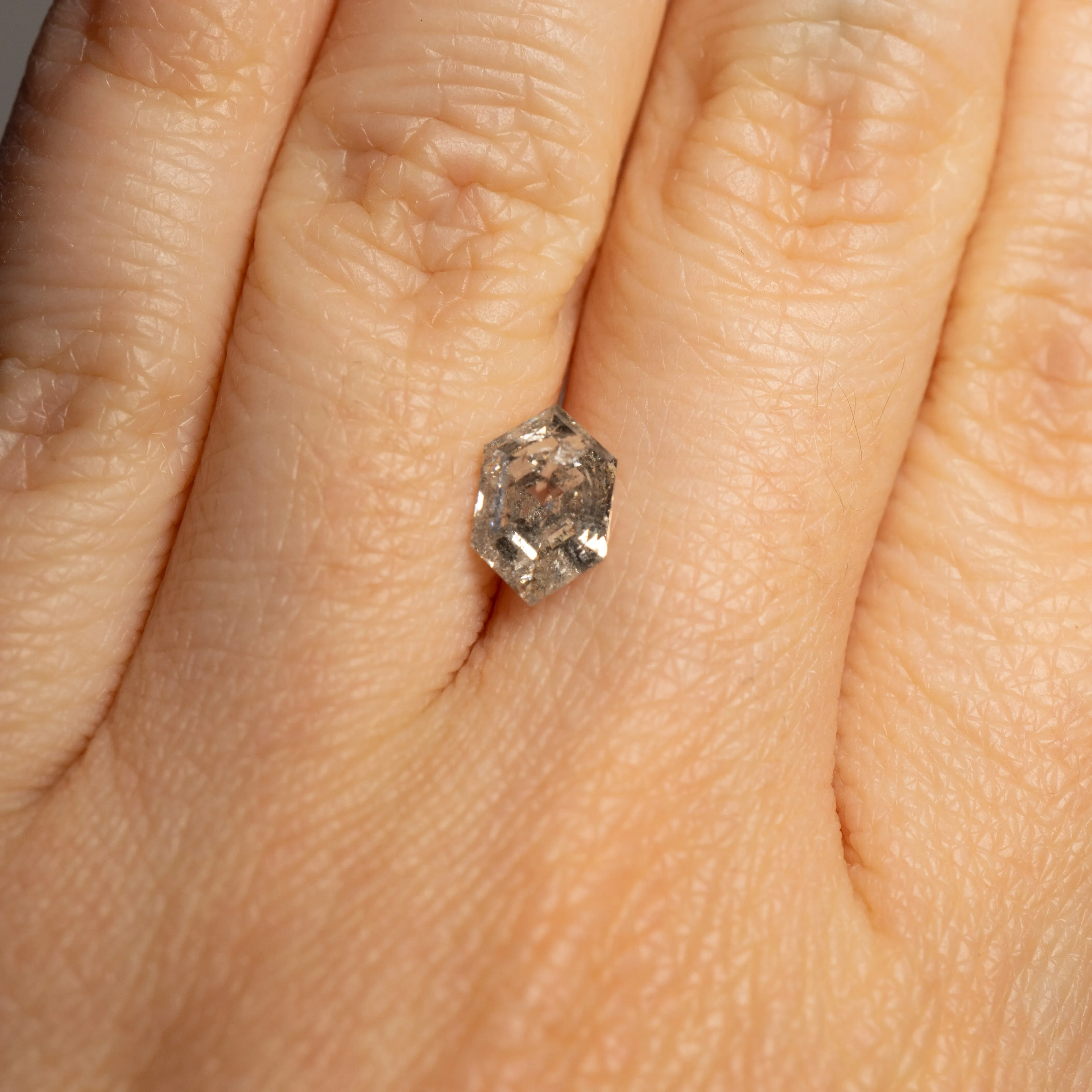 Elongated Hexagon Step Cut Salt & Pepper Diamond | 1.74ct | Canada Origin