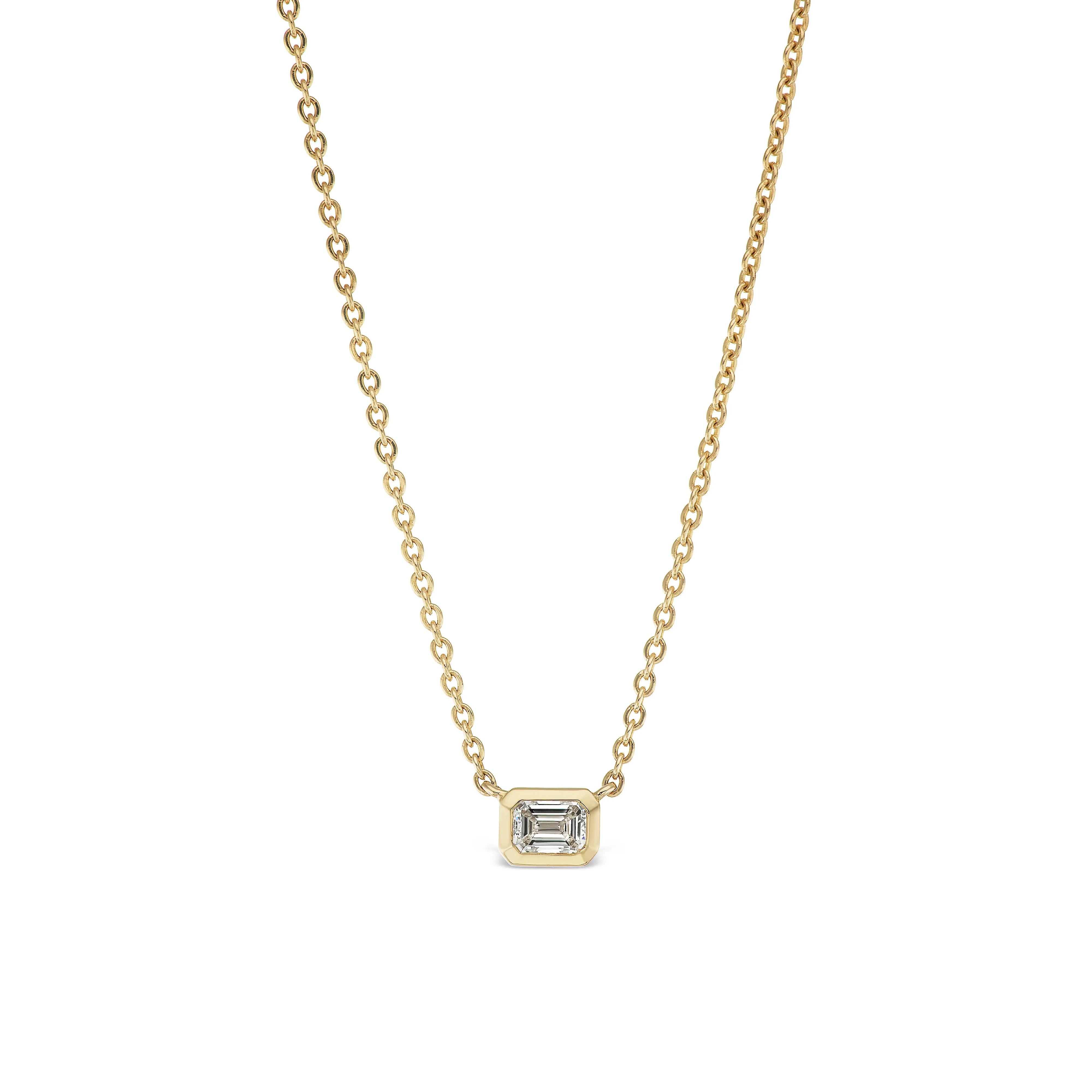 Emerald Cut Diamond Solitaire Pendant