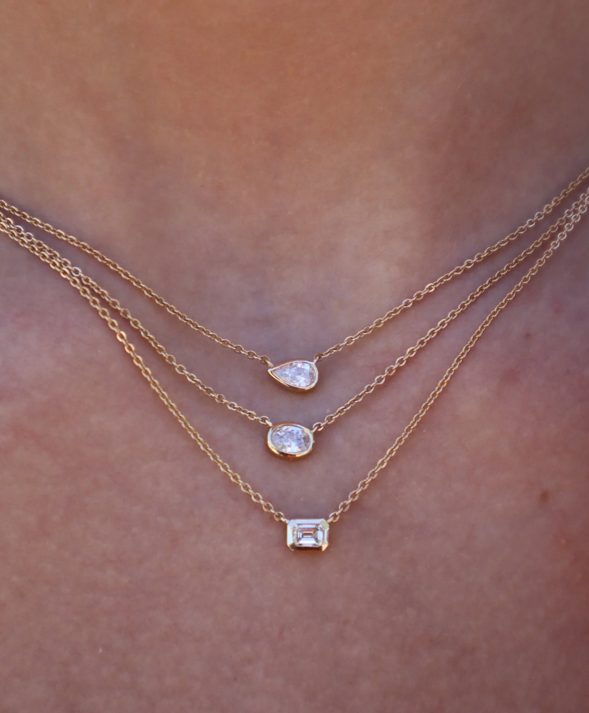 Emerald Cut Diamond Solitaire Pendant