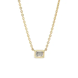 Emerald Cut Diamond Solitaire Pendant
