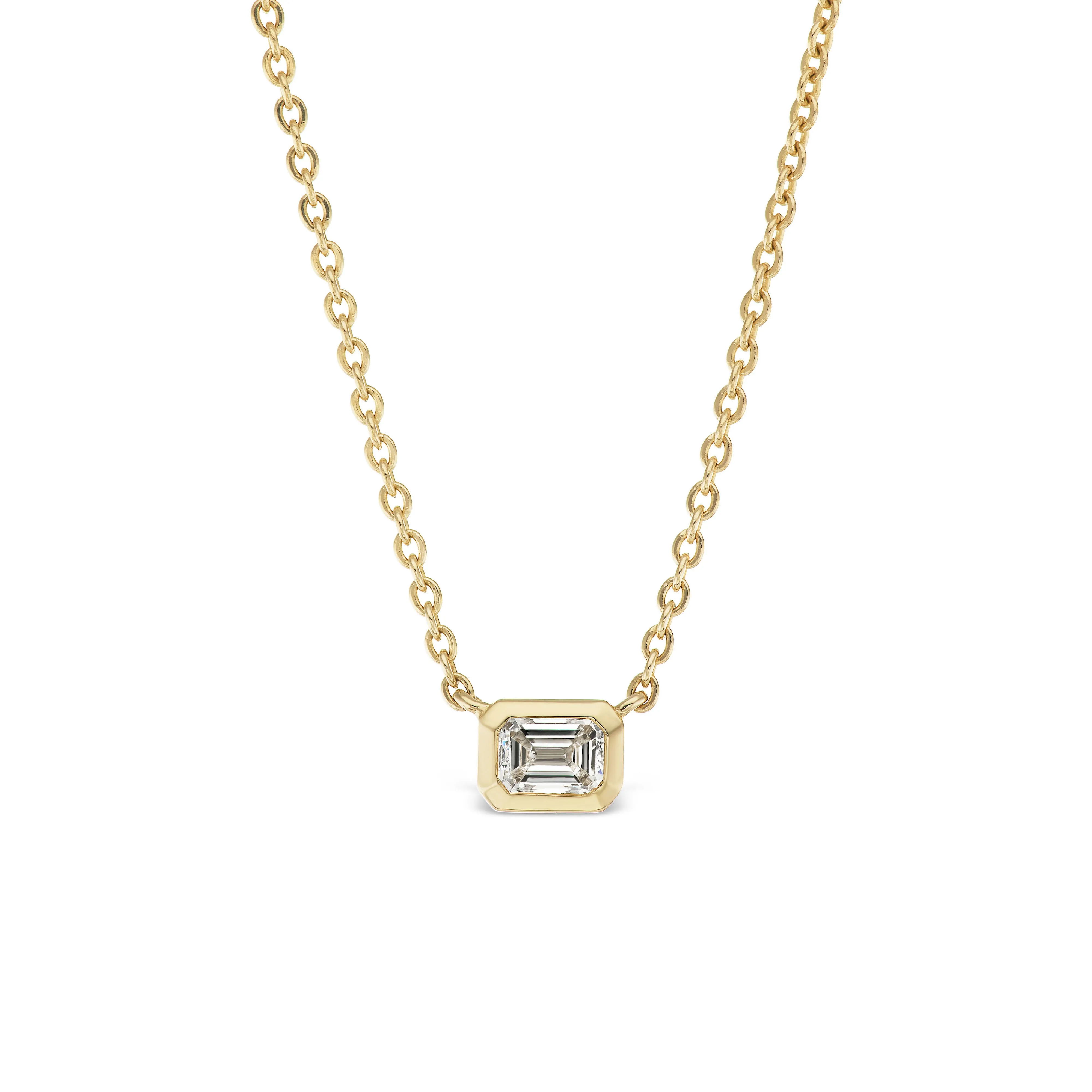 Emerald Cut Diamond Solitaire Pendant