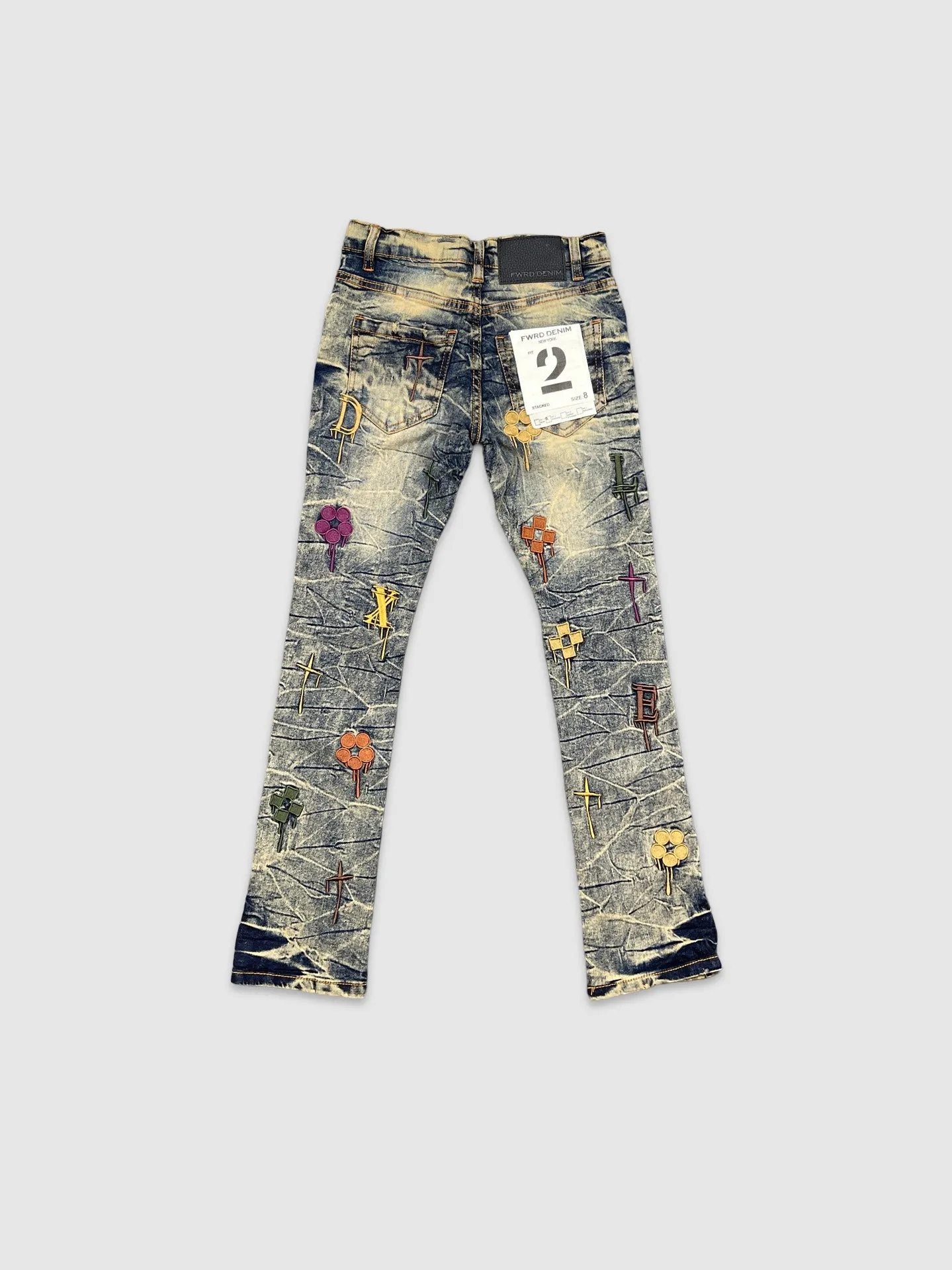 EVO-330147K-Kid's Drippy Logo Denim Jeans