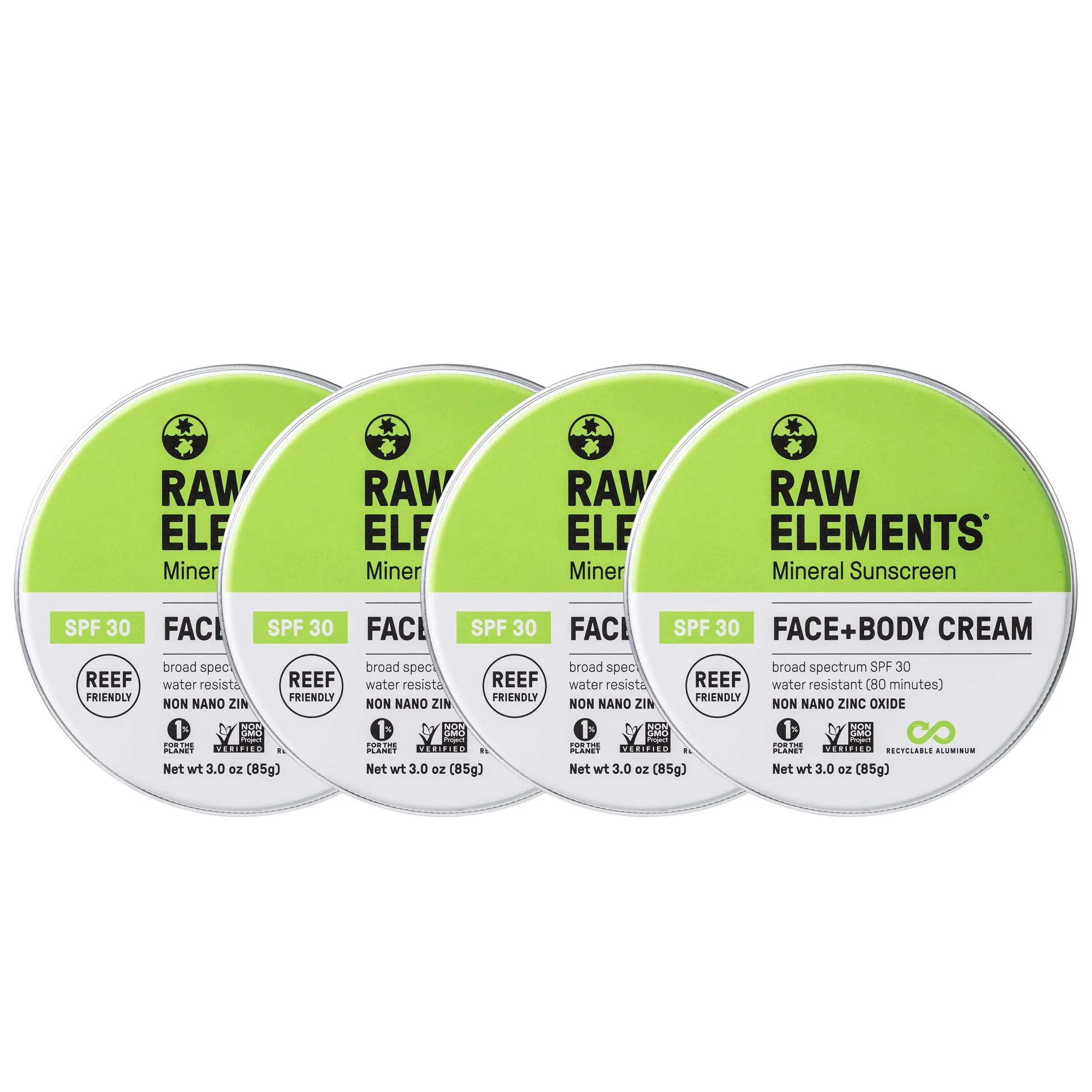 Face   Body Tin SPF 30 *Plastic Free* - 4 Pack