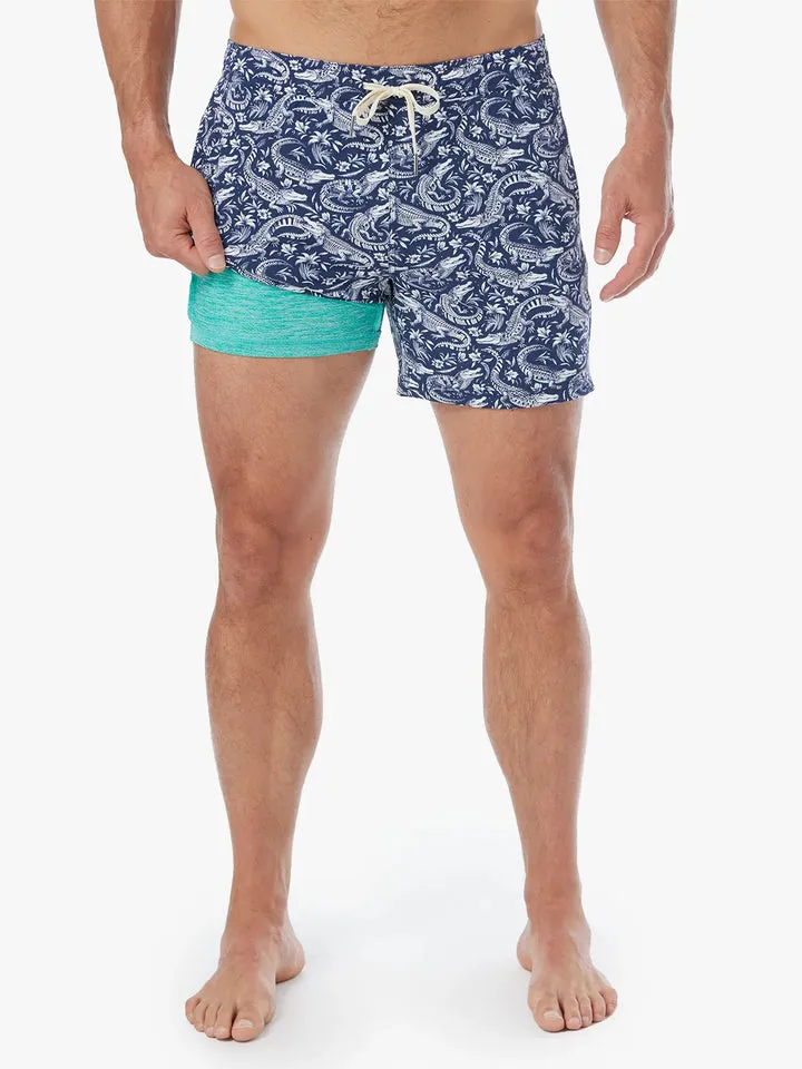 Fair Harbor The Bungalow Trunk - Navy Crocodile