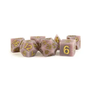 FanRoll: Sharp Edge Silicone Rubber 7-Piece Dice Set - Volcanic Soot